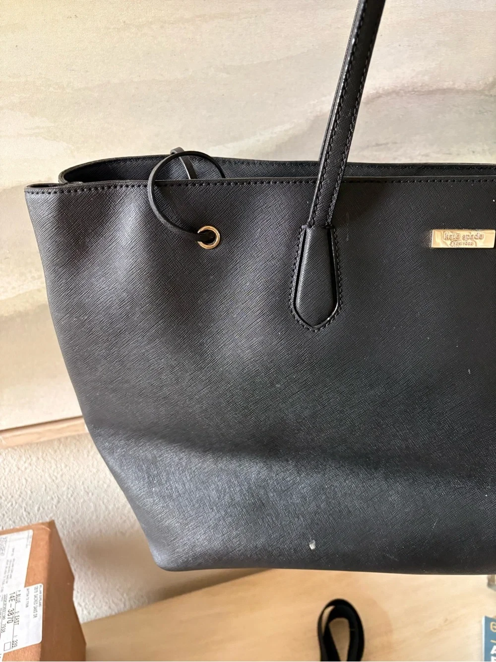 Kate Spade large Black Leather Tote Bag